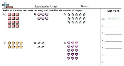 Arrays to Equations Worksheet | Educational Resource